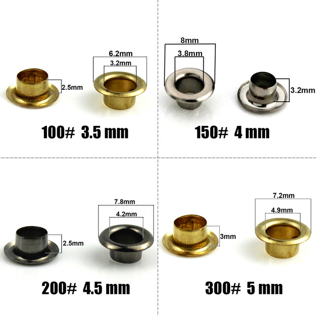 Eyelets Metal Grommets Bags, Eyelets Leather Belts, Eyelets Shoes 4mm